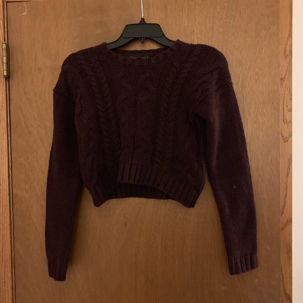 Cropped Cable Sweater